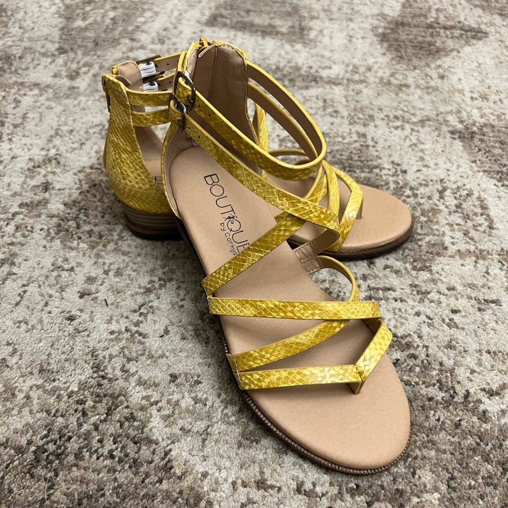 Corkys Yellow Snake Sweet Tee sandals